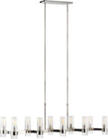 Geneva Large Linear Chandelier | Polished Nickel