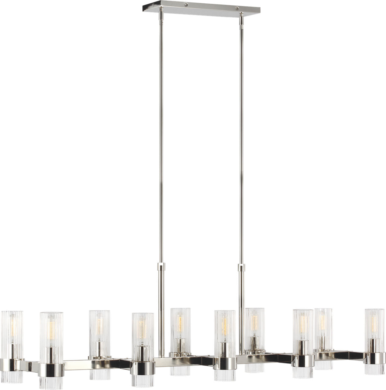 Geneva Large Linear Chandelier | Polished Nickel