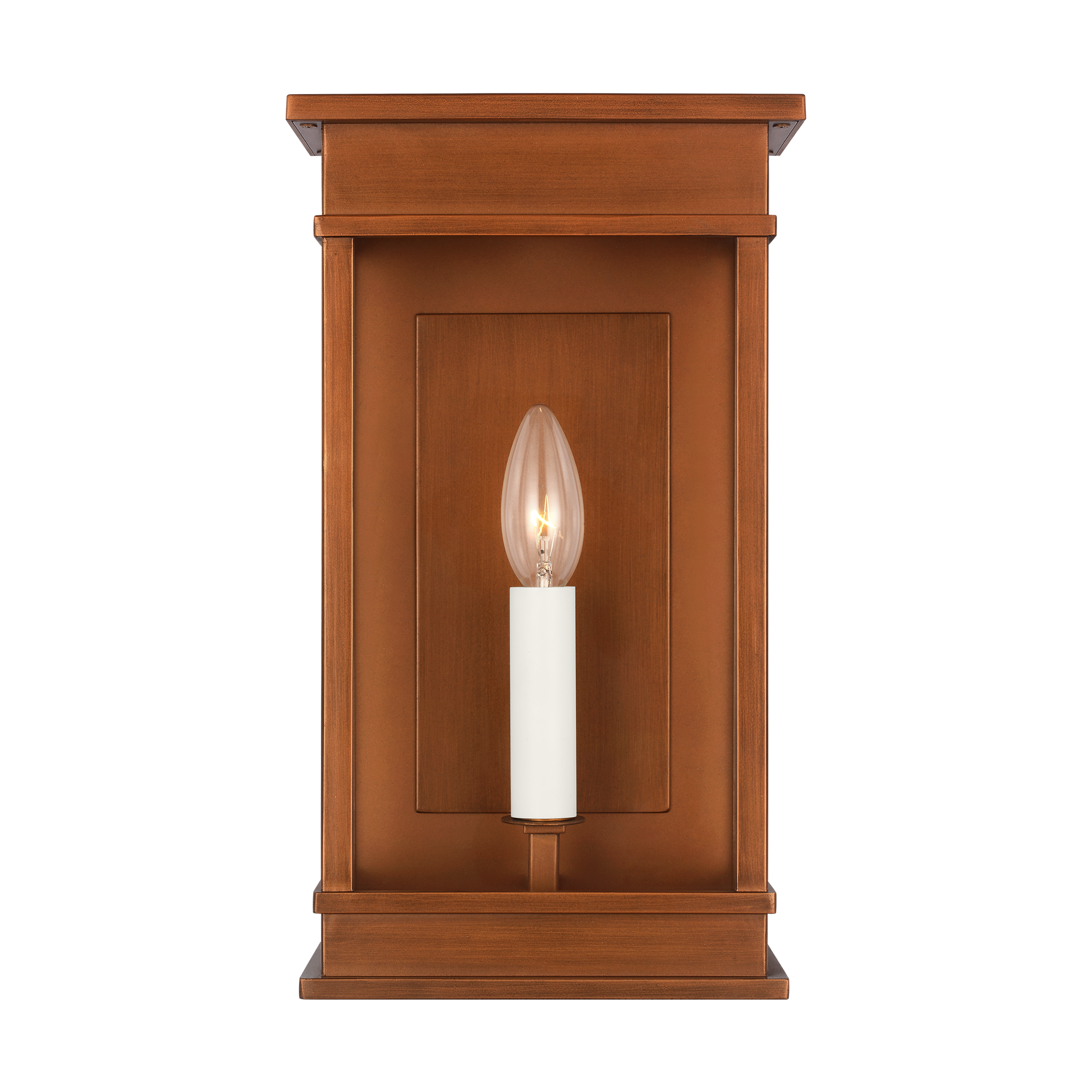 Cupertino Small Wall Lantern Natural Copper