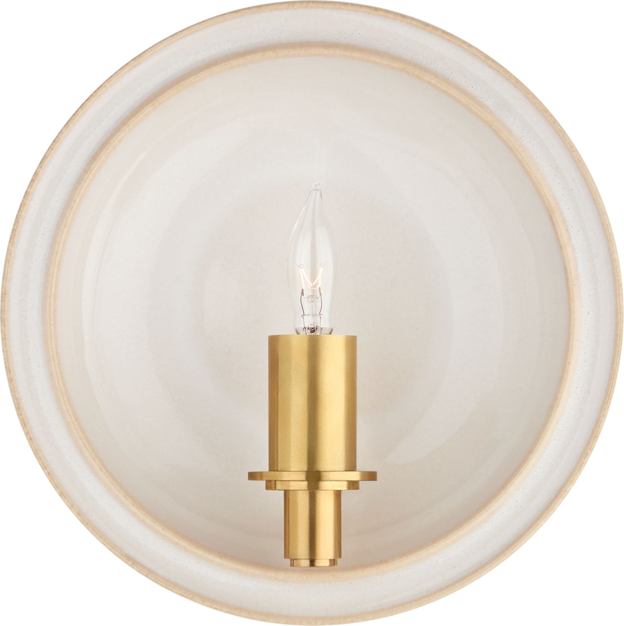 Leeds Small Round Sconce | Ivory