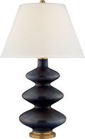 Smith Medium Table Lamp | Mixed Blue Brown | Linen Shade