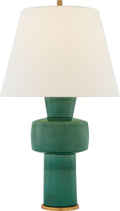 Eerdmans Medium Table Lamp | Celtic Green Crackle | Linen Shade