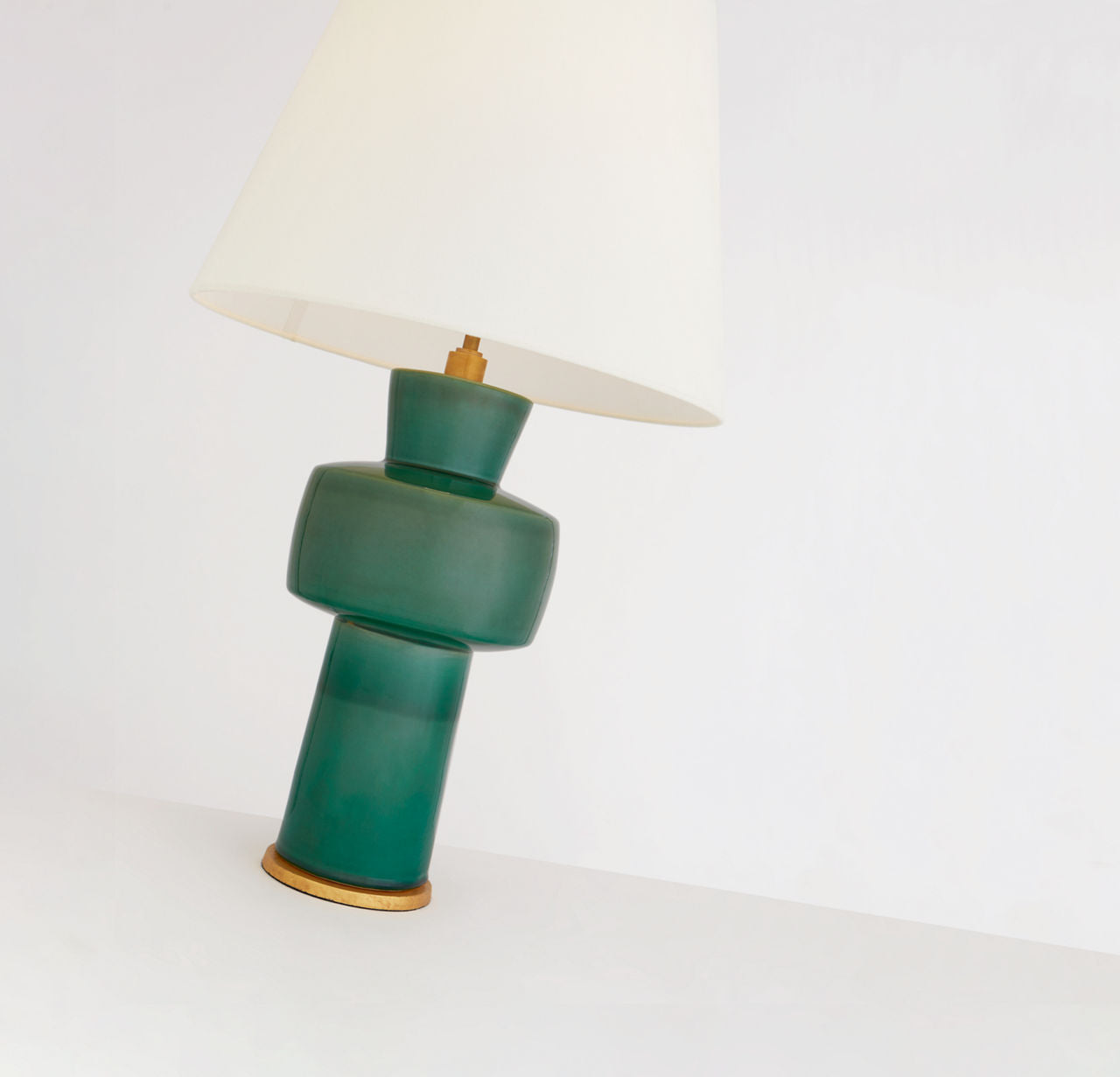 Eerdmans Medium Table Lamp | Celtic Green Crackle | Linen Shade