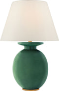 Hans Medium Table Lamp | Celtic Green Crackle | Linen Shade