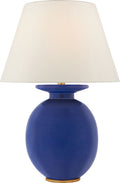 Hans Medium Table Lamp | Flowing Blue | Linen Shade