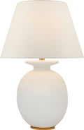 Hans Medium Table Lamp | Sandy White | Linen Shade