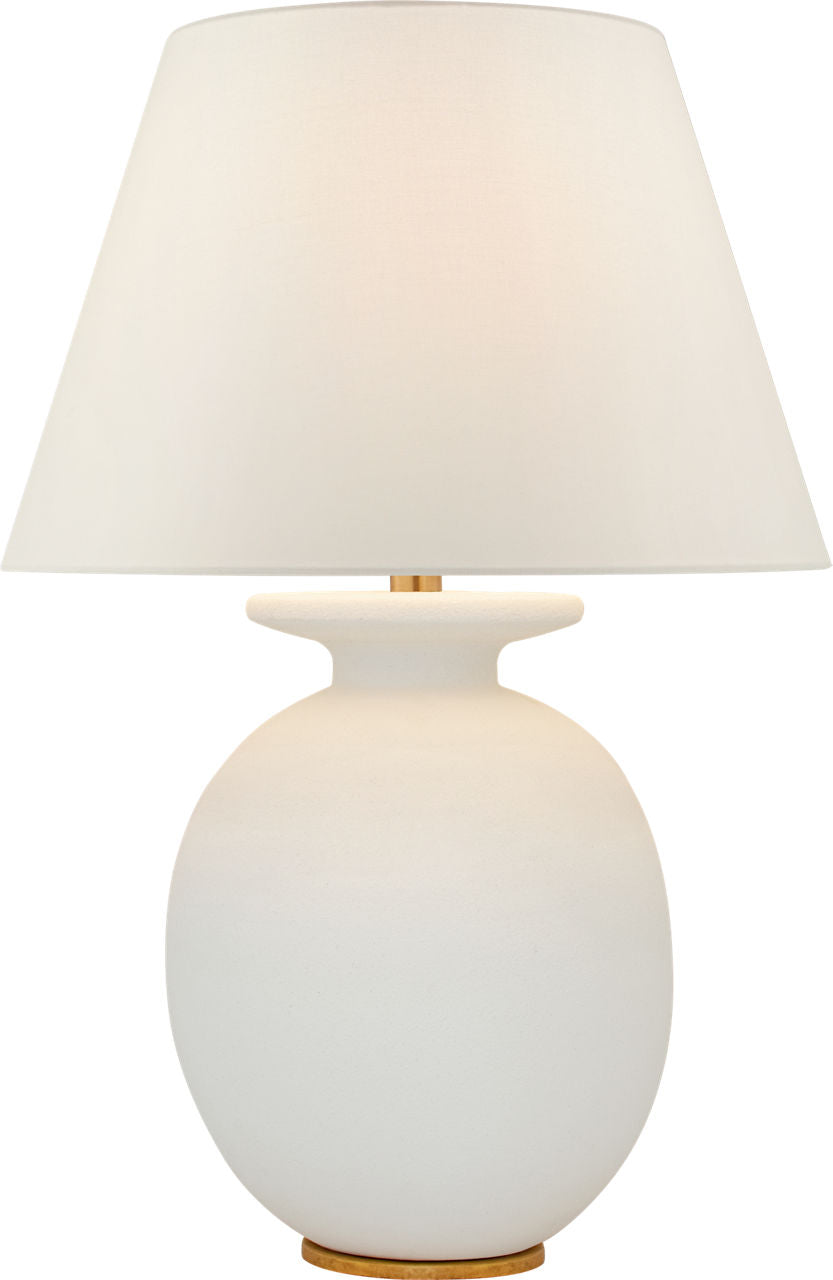 Hans Medium Table Lamp | Sandy White | Linen Shade