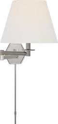 Olivier Swing Arm Wall Light | Polished Nickel | Linen Shade