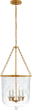 Cambridge Large Smoke Bell Lantern | Natural Brass | Clear Glass