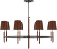 Bryant Wrapped Ring Chandelier | Bronze and Saddle Leather | Saddle Leather Shade