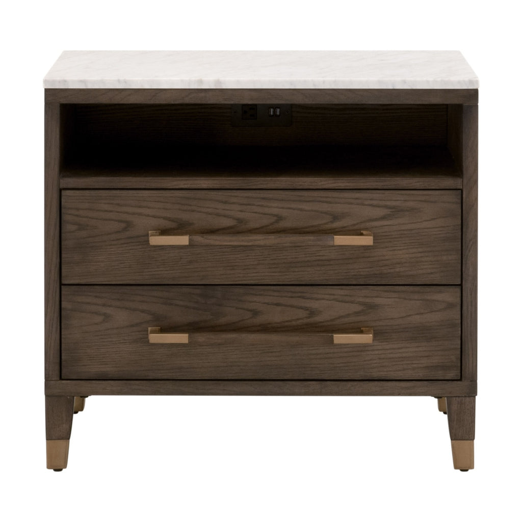 Cambria 2-Drawer Nightstand | Dutch Brown Oak