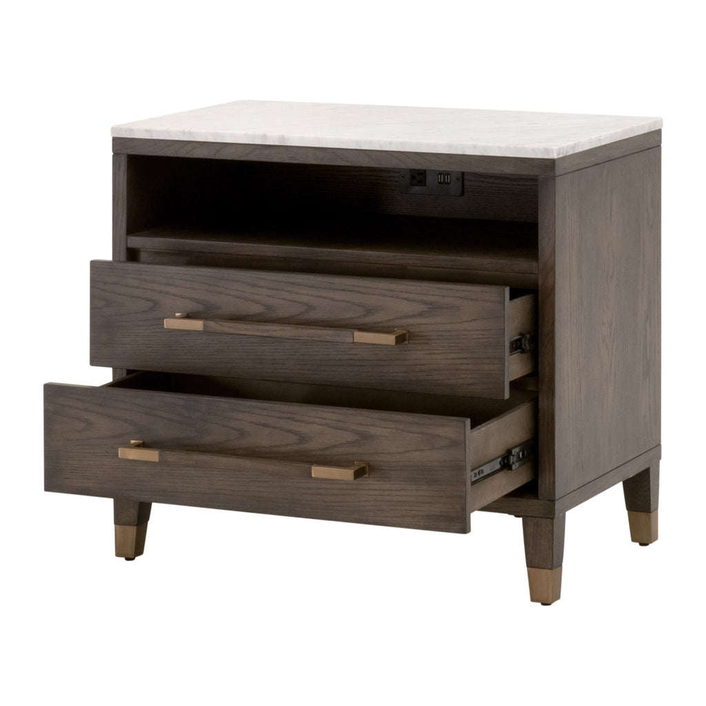 Cambria 2-Drawer Nightstand | Dutch Brown Oak