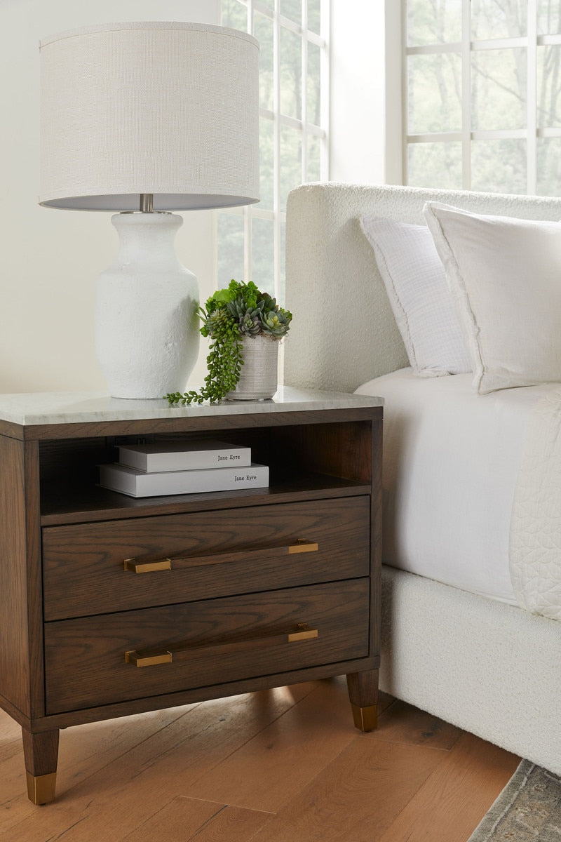 Cambria 2-Drawer Nightstand | Dutch Brown Oak