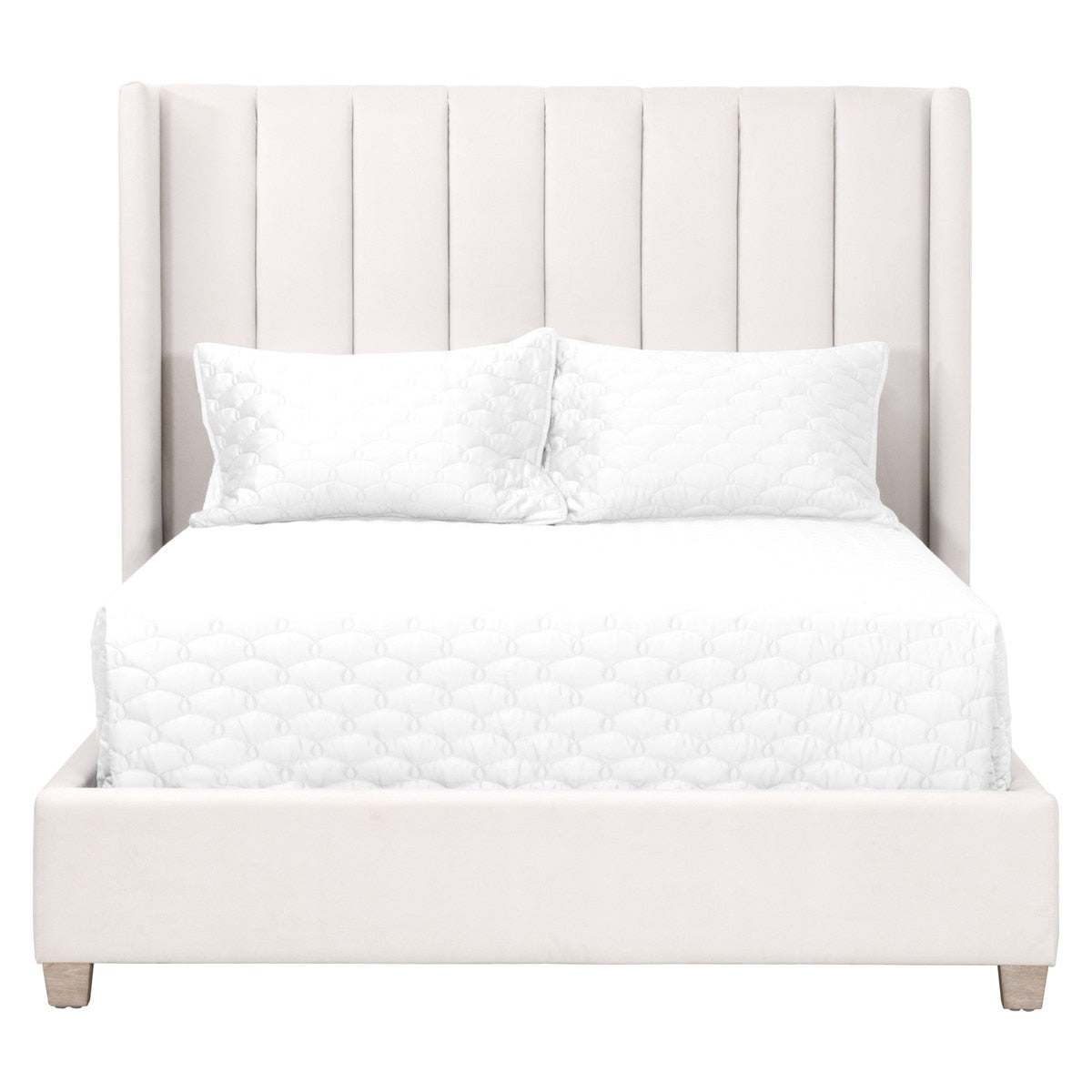 Chandler Cal King Bed | Cream Velvet