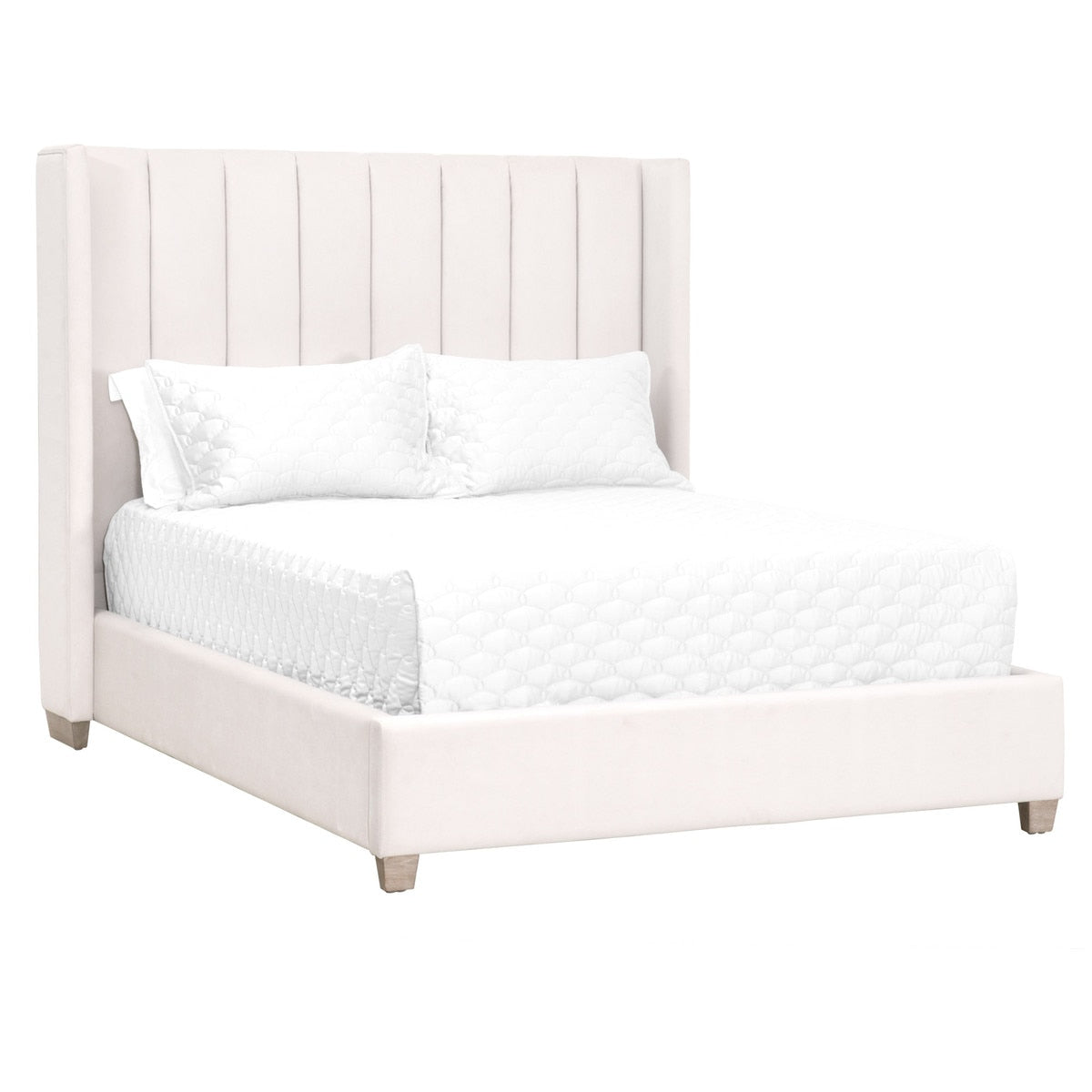 Chandler Cal King Bed | Cream Velvet
