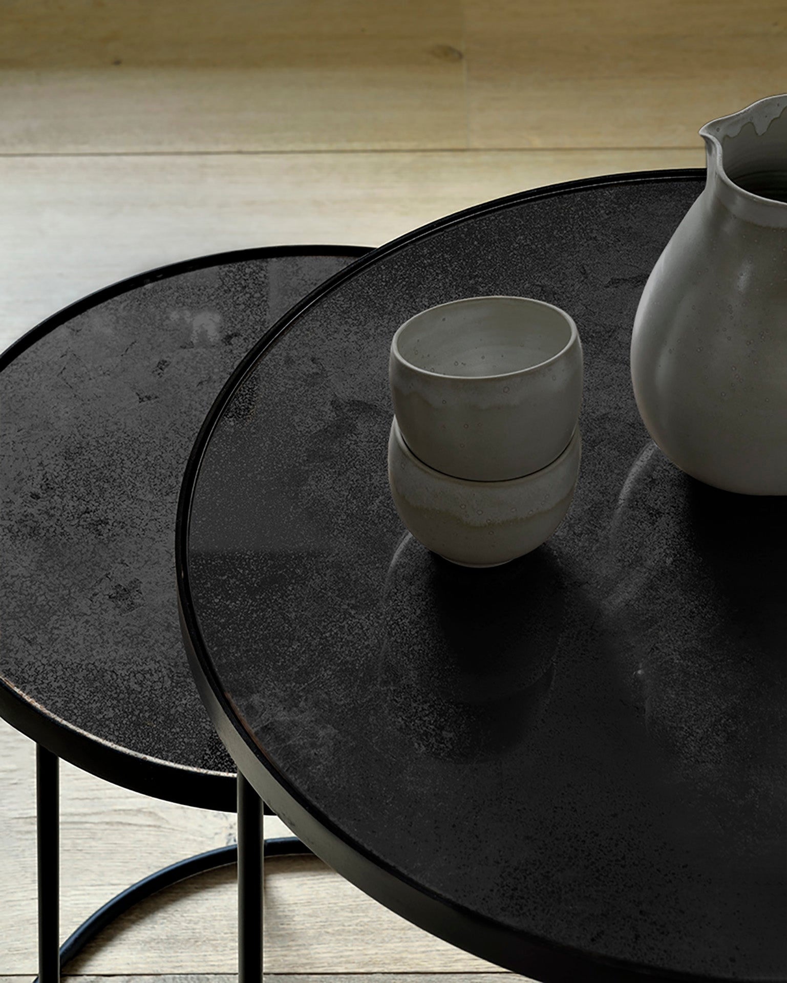 Nesting Coffee Table | Charcoal | Round | Set Of 2