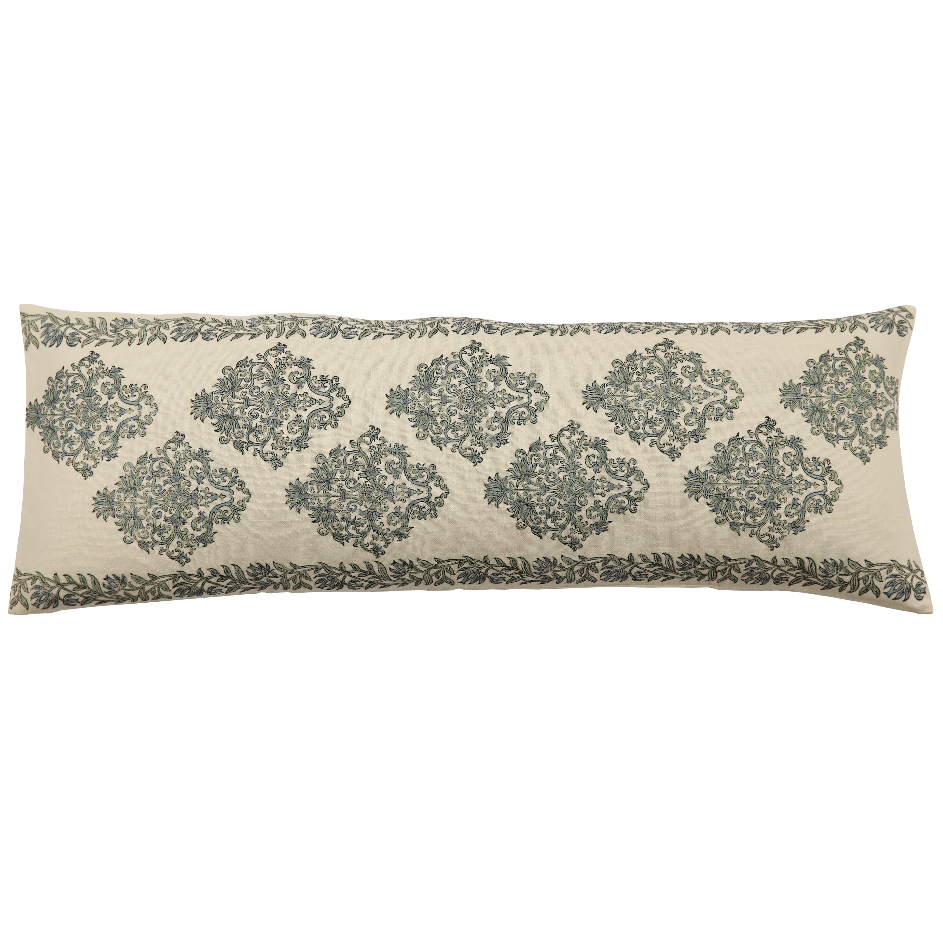 Charleston Azur on White Pillow
