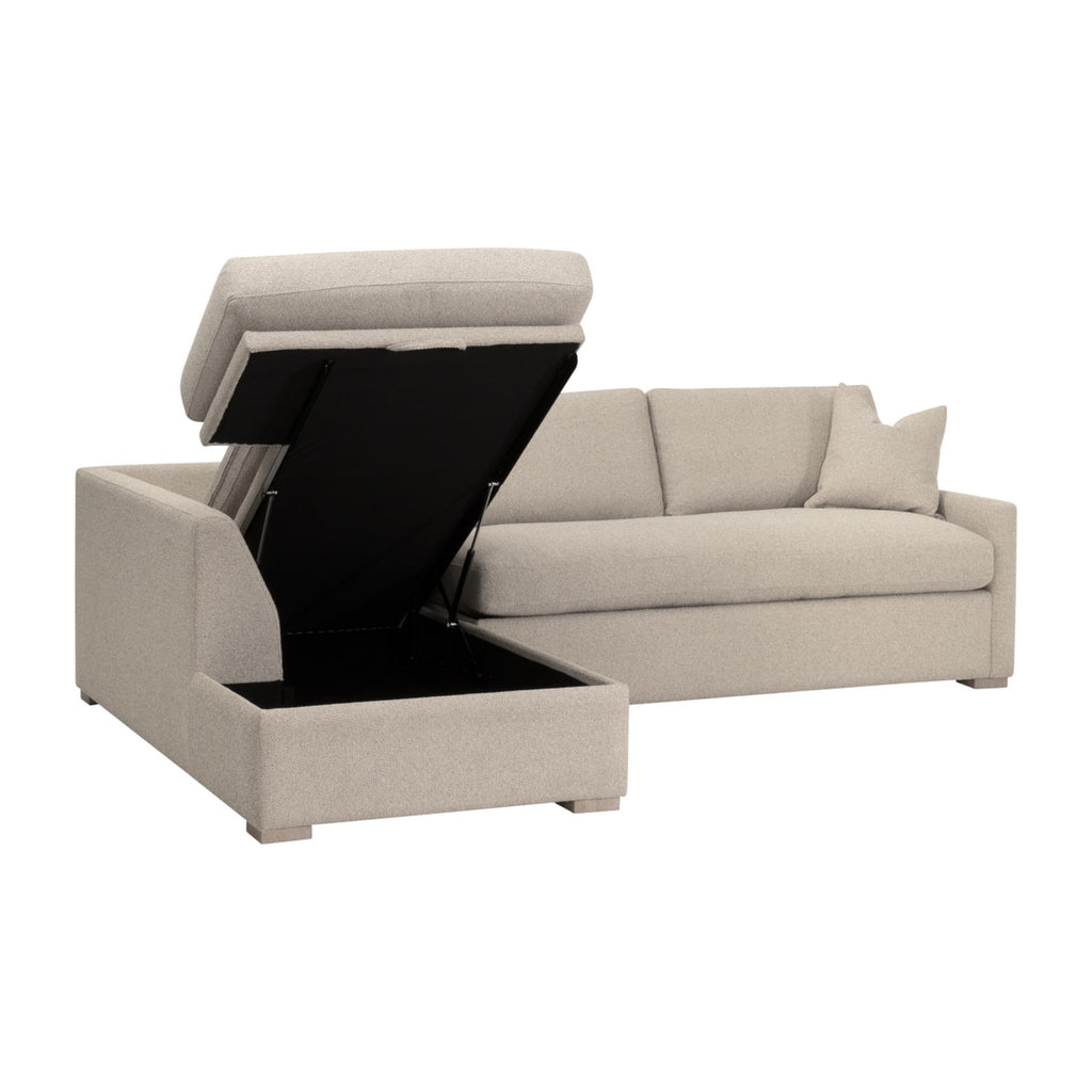 Clara 112"  Slim Arm Sleeper Queen LF Sectional