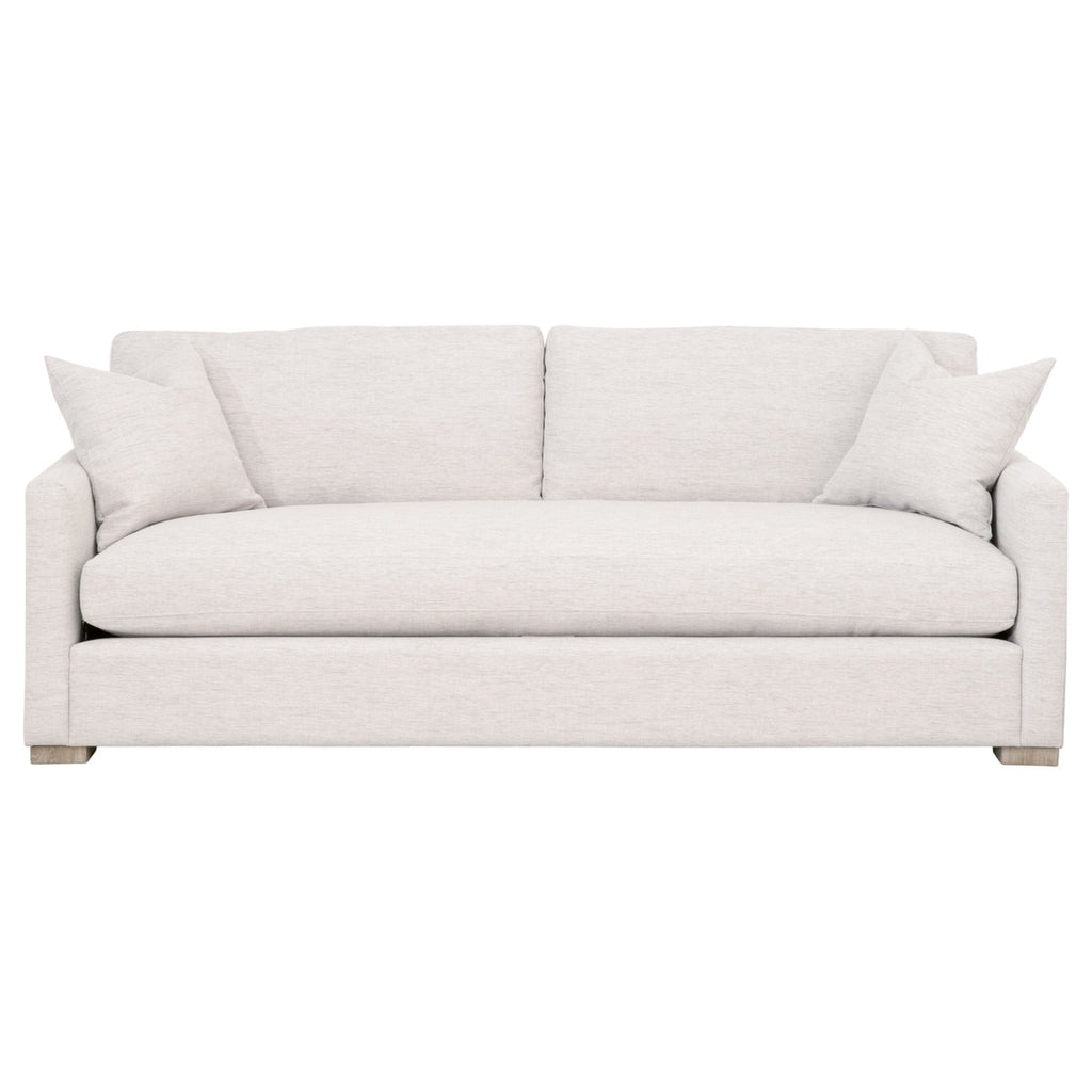 Clara 86" Slim Arm Sofa | Performance Stone Basketweave