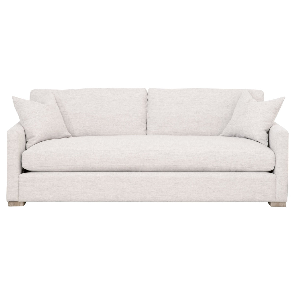 Clara 86" Slim Arm Sofa | Performance Stone Basketweave