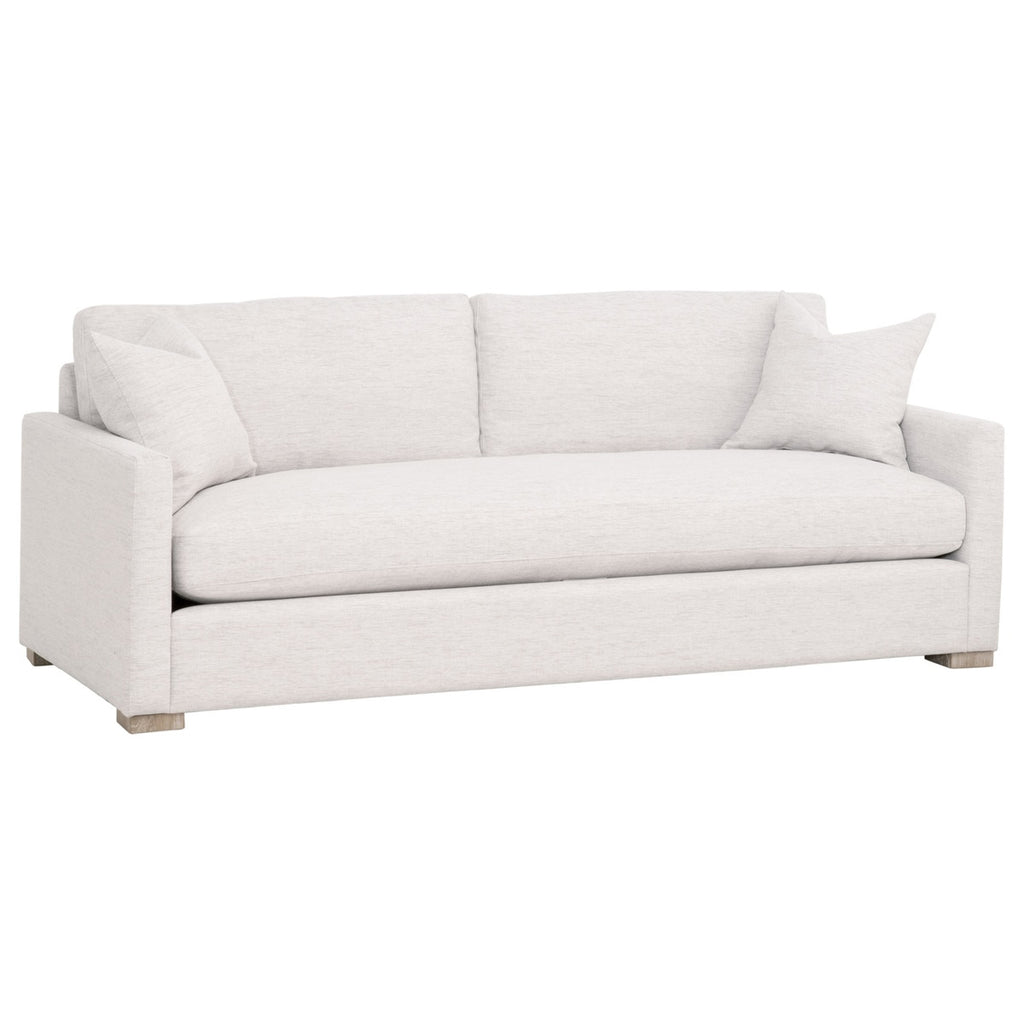 Clara 86" Slim Arm Sofa | Performance Stone Basketweave