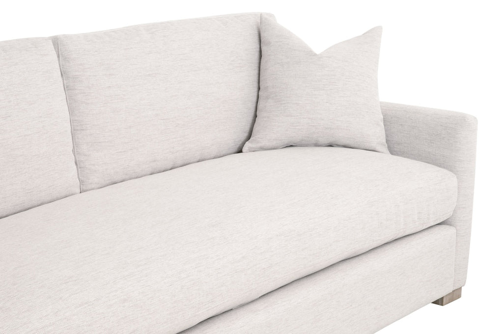 Clara 86" Slim Arm Sofa | Performance Stone Basketweave