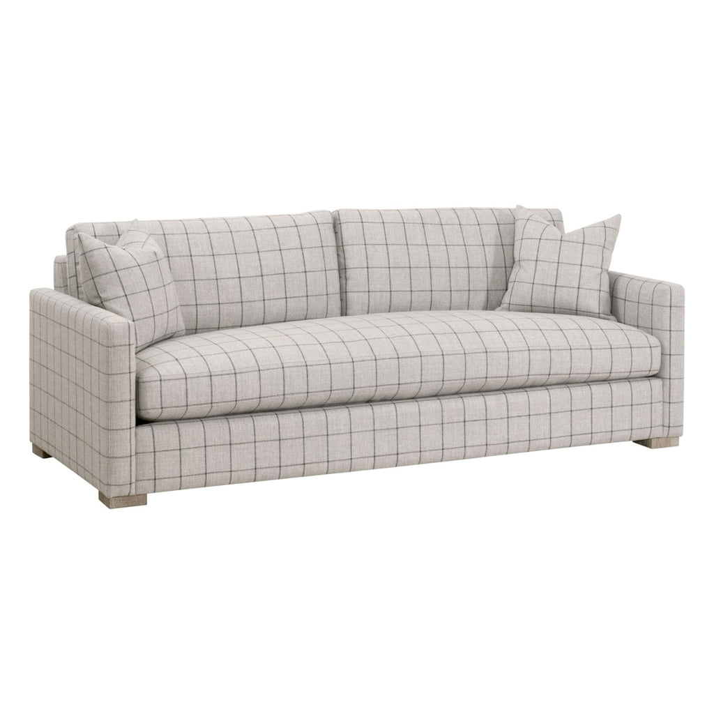 Clara 86" Slim Arm Sofa | Performance Windowpane Cement
