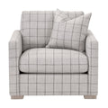 Clara Slim Arm Sofa Chair | Performance Windowpane Cement