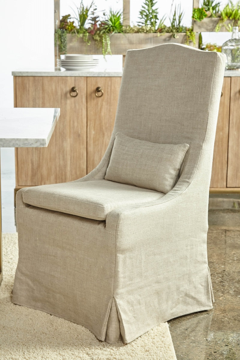 Colette Slipcover Dining Chair, Set of 2 | Performance Bisque French Linen