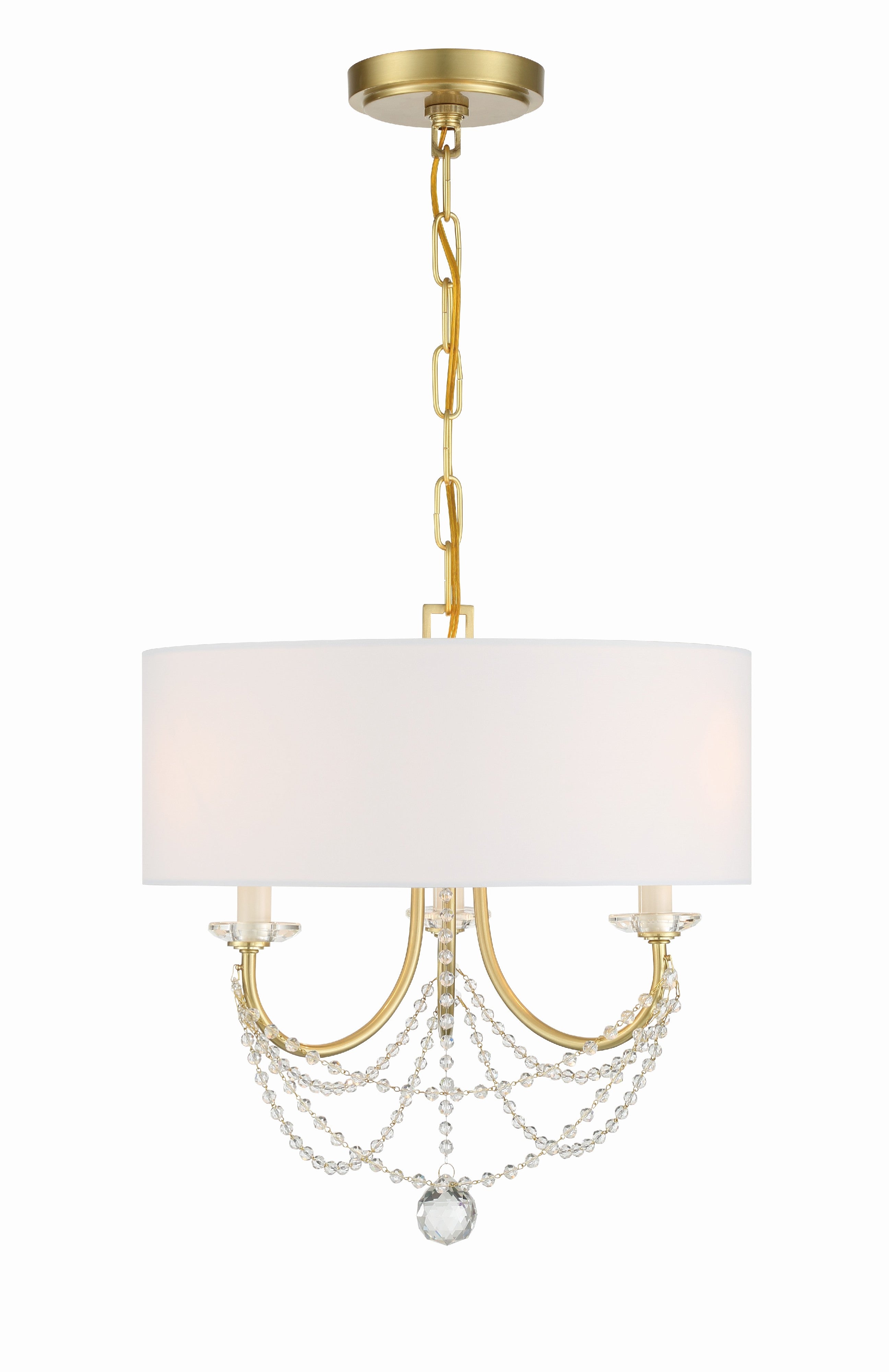 Delilah 15.75'' Aged Brass Chandelier