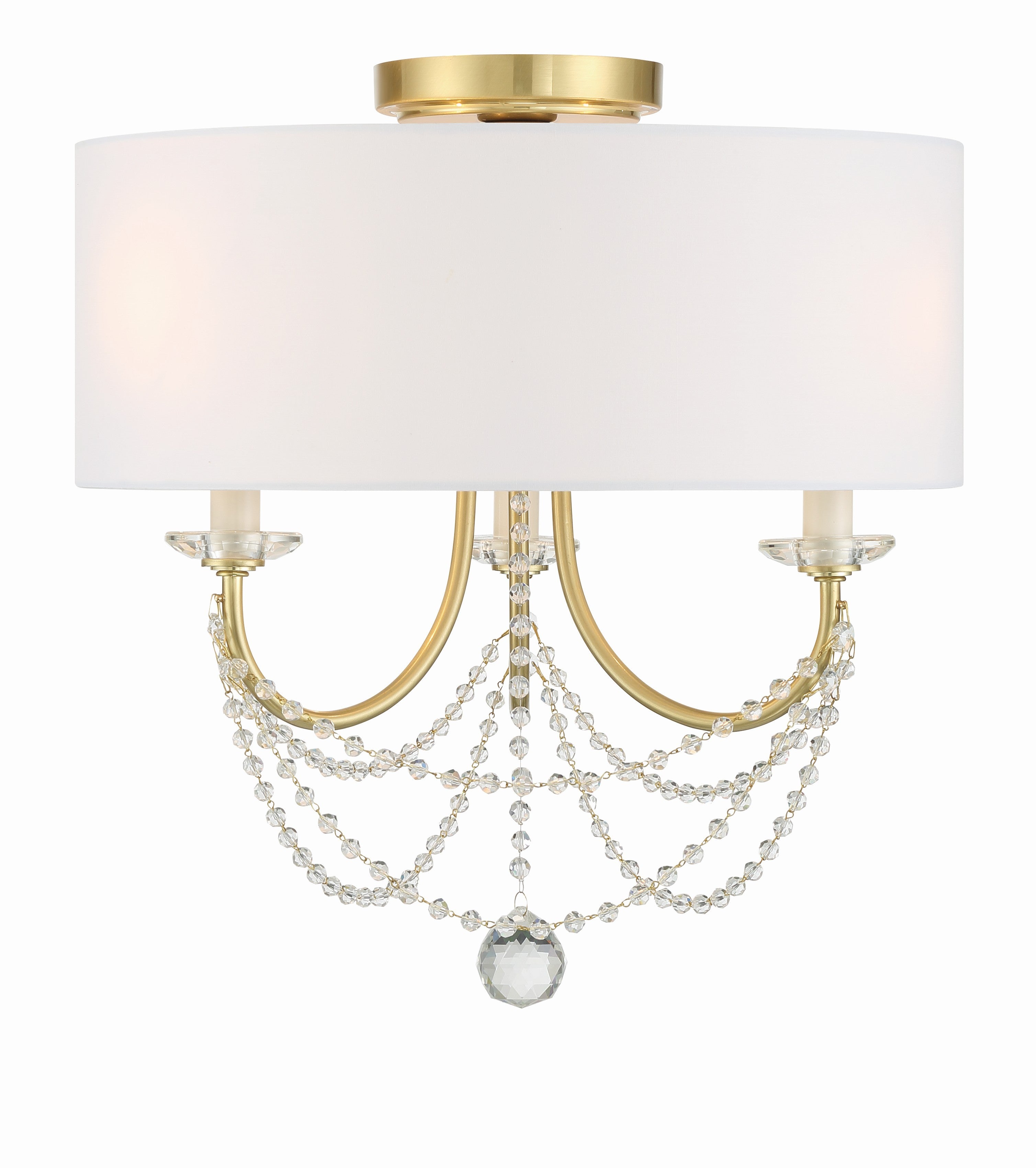 Delilah 15.75'' Aged Brass Semi Flush Mount