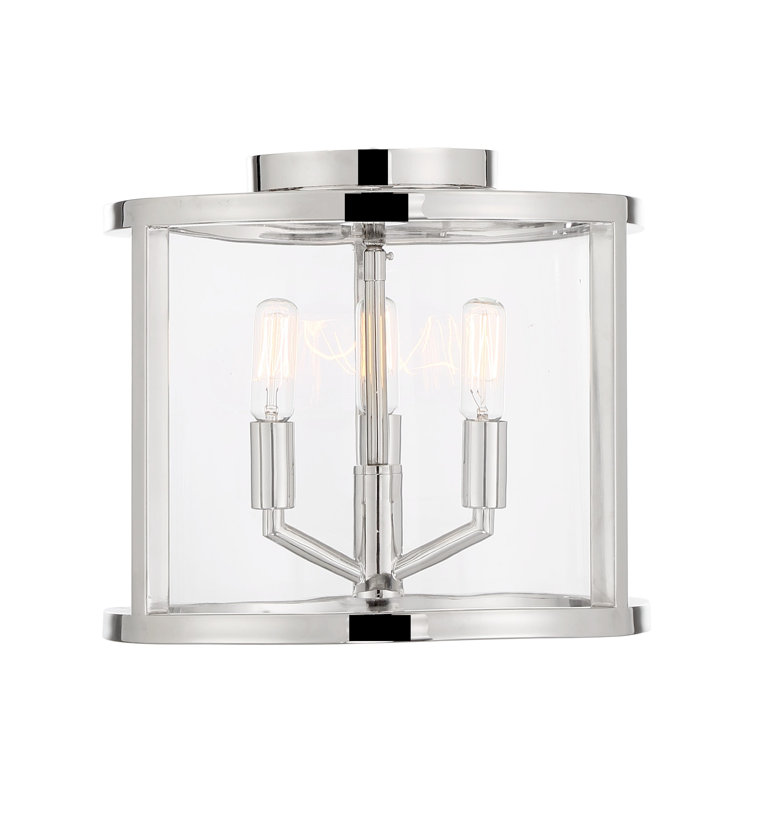 Libby Langdon Devon 11.75'' Polished Nickel Semi Flush Mount
