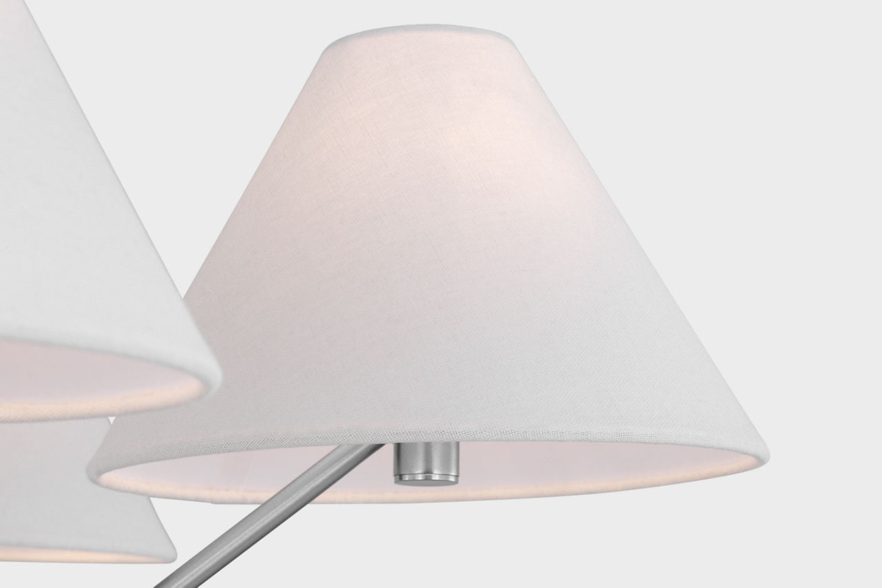 Burke Large Chandelier Brushed Steel