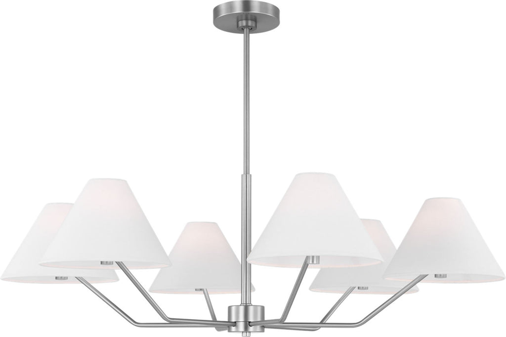 Burke Large Chandelier Brushed Steel