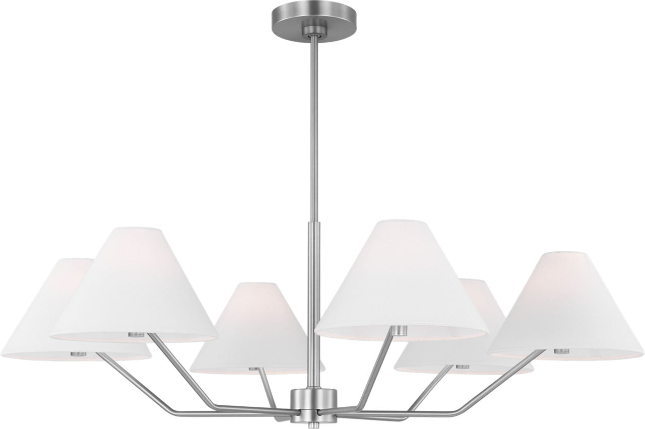 Burke Large Chandelier Brushed Steel