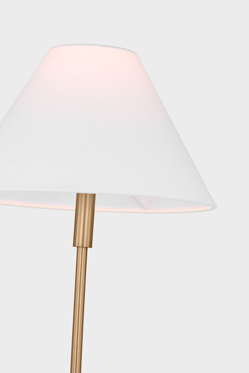 Porteau Medium Table Lamp Satin Brass Bulbs Inc