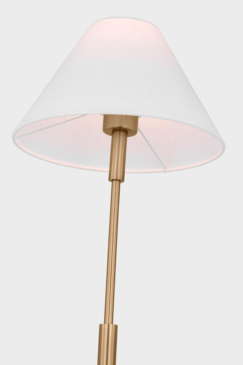 Porteau Medium Table Lamp Satin Brass Bulbs Inc