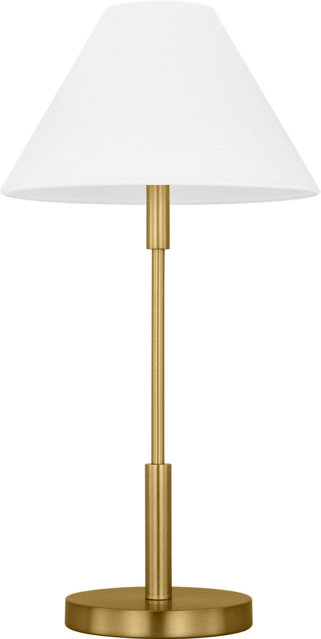 Porteau Medium Table Lamp Satin Brass Bulbs Inc
