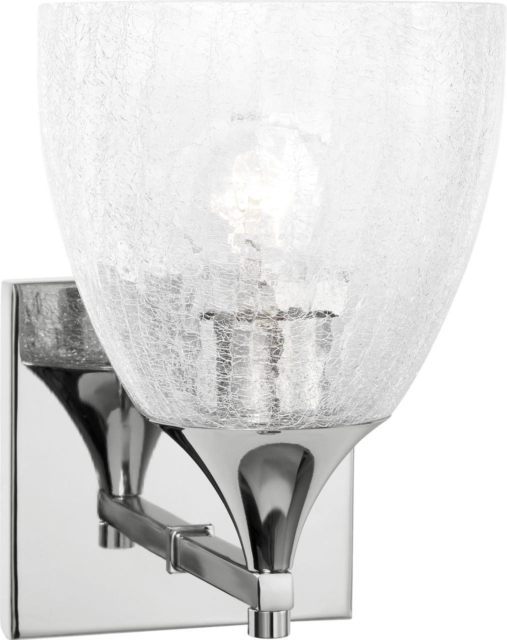 Toffino 1-Light Bath Sconce | Chrome | Clear Crackle Glass