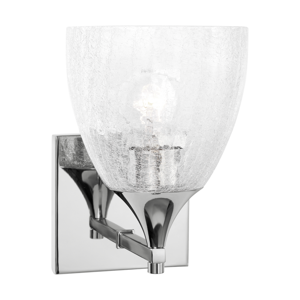 Toffino 1-Light Bath Sconce | Chrome | Clear Crackle Glass