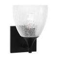 Toffino 1-Light Bath Sconce | Midnight Black | Clear Crackle Glass