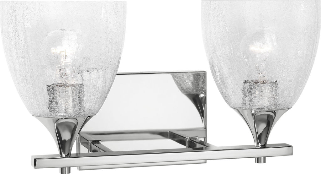 Toffino 2-Light Bath Sconce | Chrome | Clear Crackle Glass