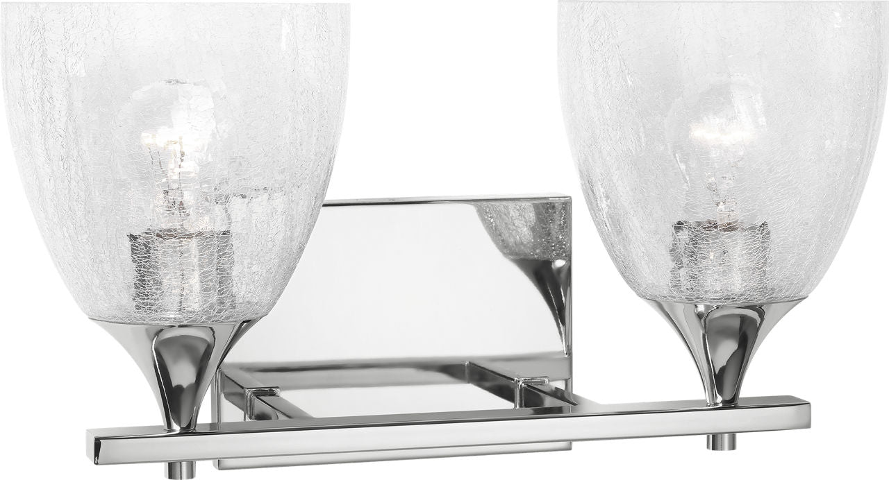 Toffino 2-Light Bath Sconce | Chrome | Clear Crackle Glass