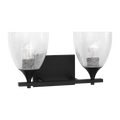 Toffino 2-Light Bath Sconce | Midnight Black | Clear Crackle Glass