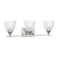Toffino 3-Light Bath Sconce | Brushed Nickel | Clear Crackle Glass