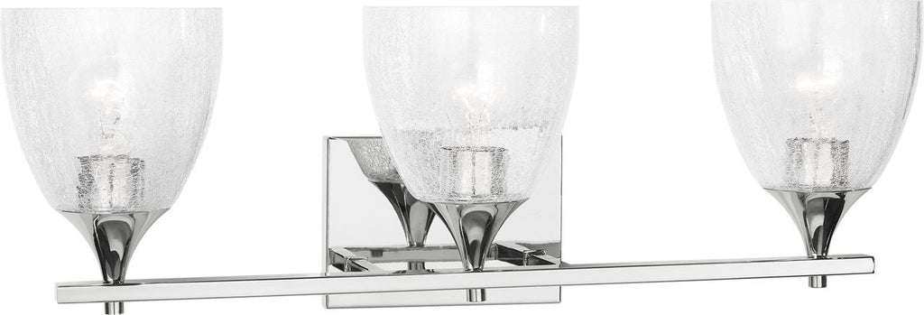 Toffino 3-Light Bath Sconce | Chrome | Clear Crackle Glass