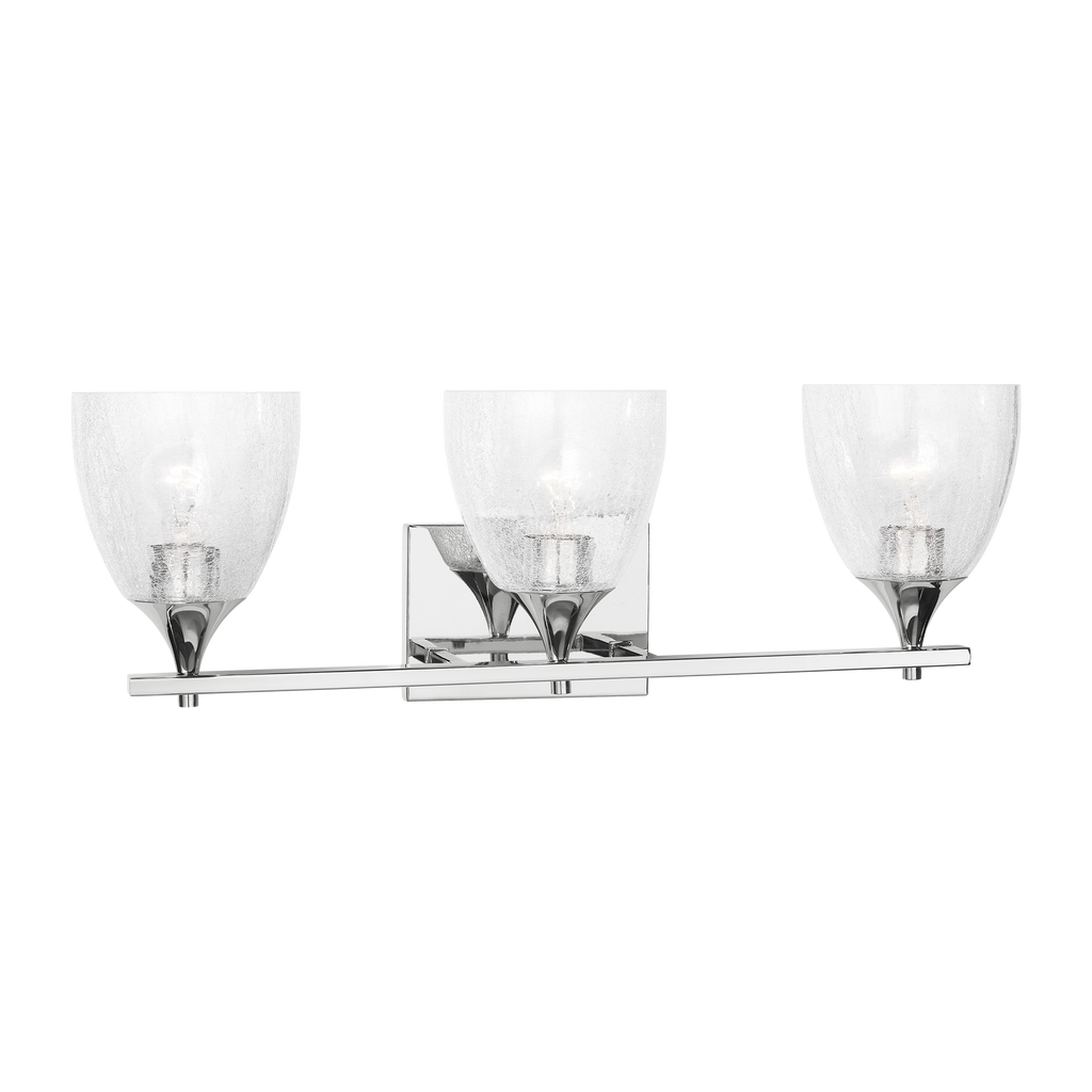Toffino 3-Light Bath Sconce | Chrome | Clear Crackle Glass