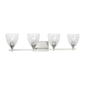 Toffino 4-Light Bath Sconce | Brushed Nickel | Clear Crackle Glass