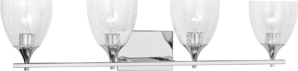 Toffino 4-Light Bath Sconce | Chrome | Clear Crackle Glass