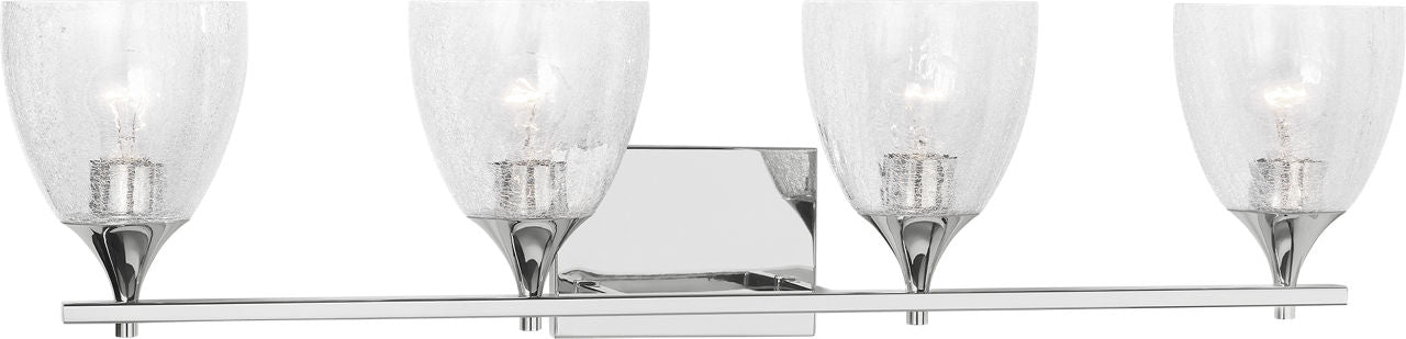 Toffino 4-Light Bath Sconce | Chrome | Clear Crackle Glass